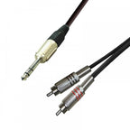 3m 6.35mm 1/4 Inch TRS Jack Stereo to 2 x RCA Phono Cable Audio Lead HQ