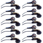 10 x Lightweight DBBS Stereo Black Gold Earphones for Schools Tour Companies