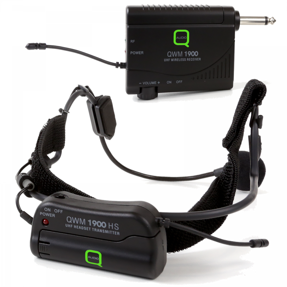 QWM 1900 HS UHF Lightweight Headset Wireless Radio Microphone