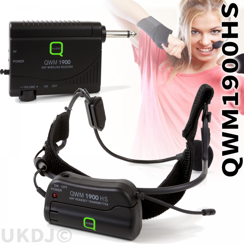 QWM 1900 HS UHF Lightweight Headset Wireless Radio Microphone