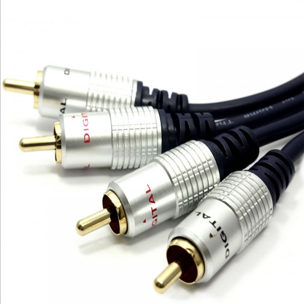 HQ Audio Leads OFC Twin RCA Plugs to Twin RCA Plugs Phono 0.5m to 20m Lengths