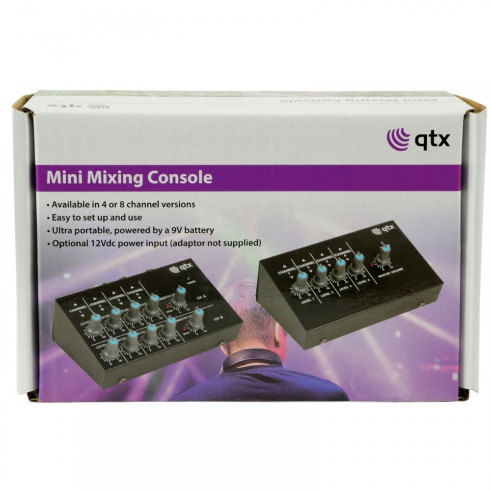 4 Channel Microphone Mixer Battery or PSU
