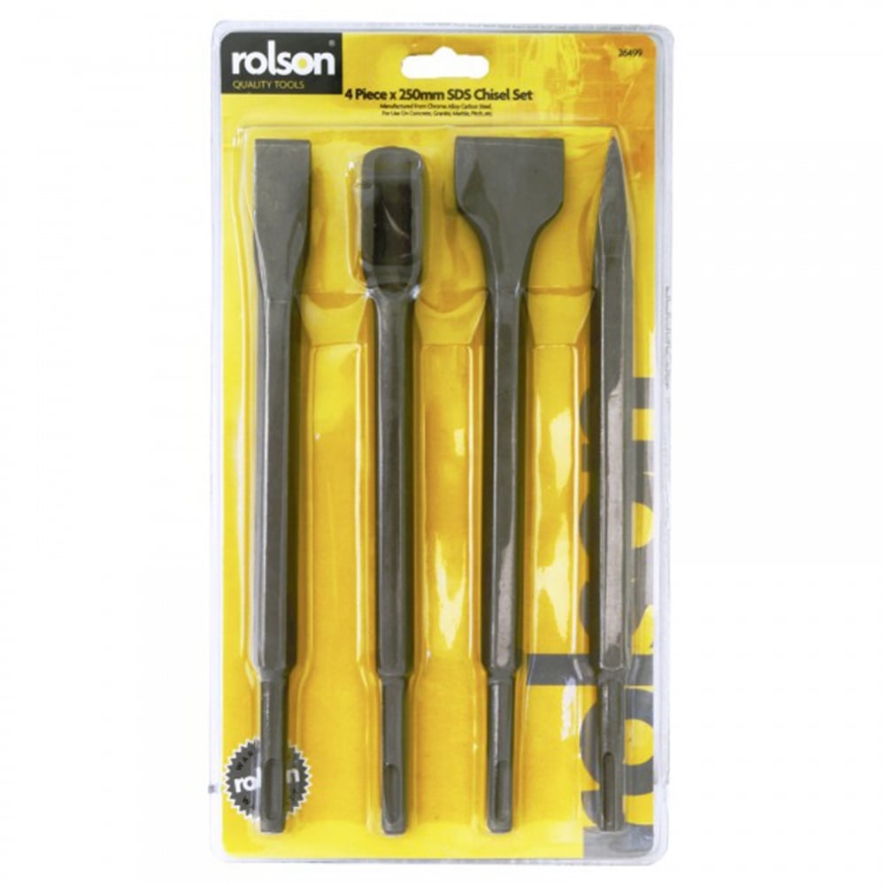 4pc SDS Chisel Set Flat Point Groove Gouge Drill Hammer Drills