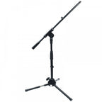 Black Low Level Microphone Stand With Adjustable Boom Arm