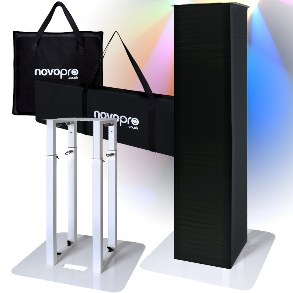 Black White Height Adjustable Lighting Speaker Podium