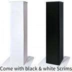 Black White Height Adjustable Lighting Speaker Podiums (Pair)