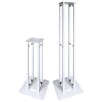 Black White Height Adjustable Lighting Speaker Podium