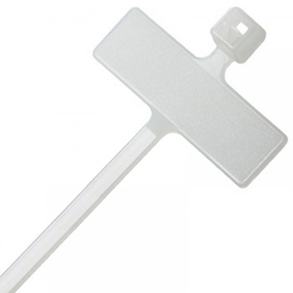 2.5mm x 100mm Natural Cable Ties with Label Tag 25mm x 8mm Tab 10 Pack