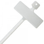 2.5mm x 100mm Natural Cable Ties with Label Tag 25mm x 8mm Tab 10 Pack