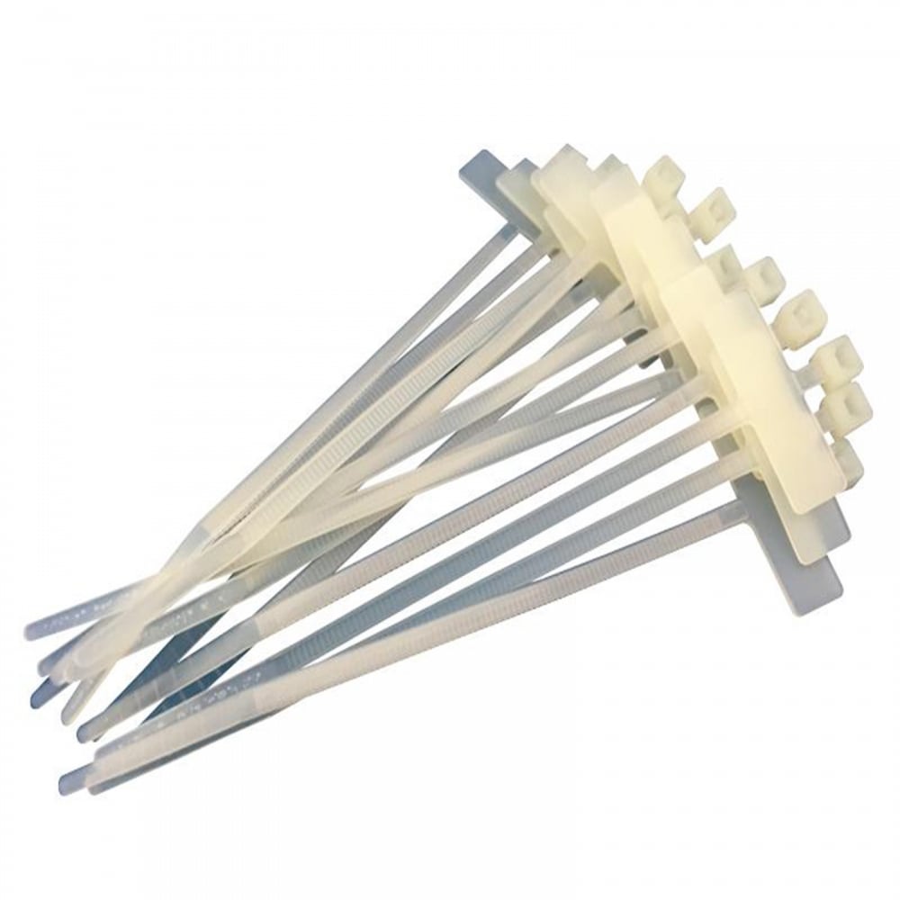 2.5mm x 100mm Natural Cable Ties with Label Tag 25mm x 8mm Tab 10 Pack