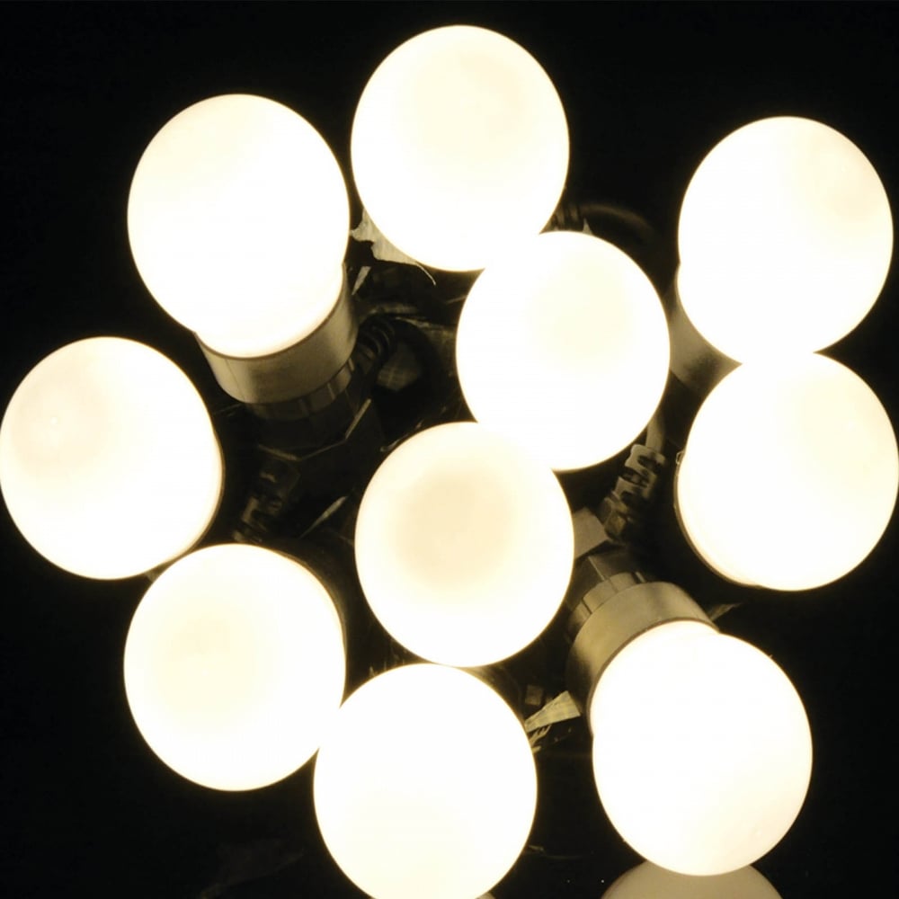 10 Warm White LED Festoon Garden String Lights