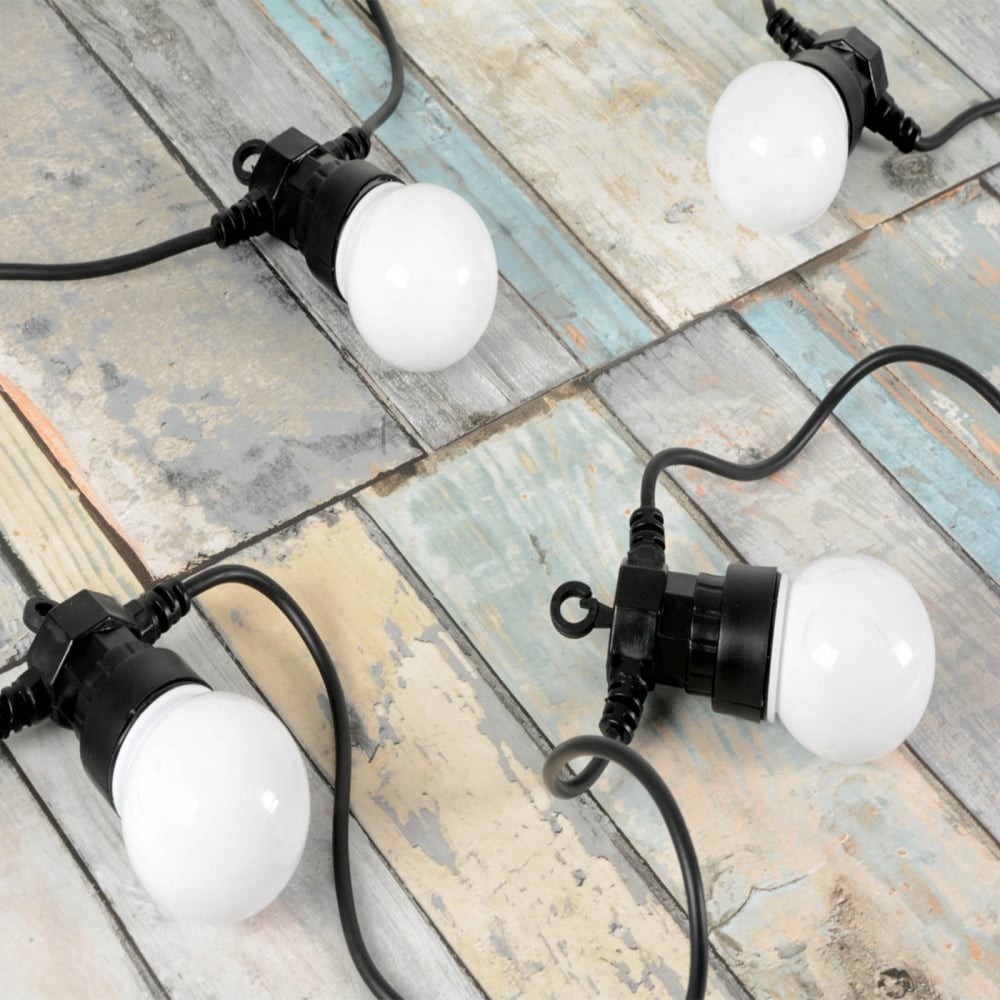 10 Warm White LED Festoon Garden String Lights