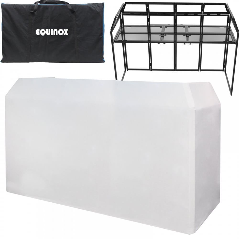 Pro DJ Booth System 2M Wide Black White Scrims inc Case