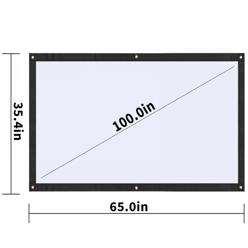 100 Inch 16:9 Front & Back Rear Projection Screen Curtains Film for All Projector