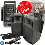 PAV8 Battery & Mains Portable PA Set With Bluetooth And CD/DVD Player