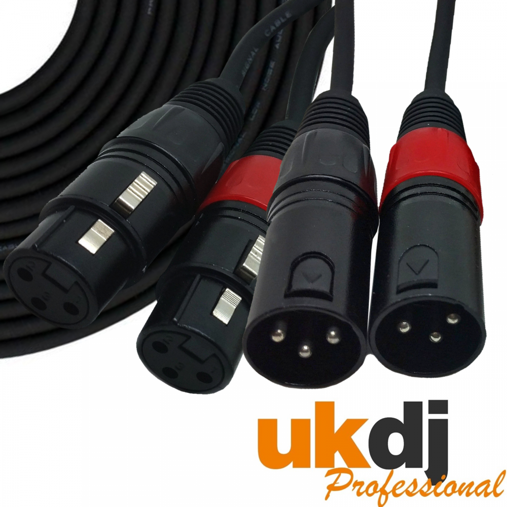 Screened 2 XLR Male to XLR Female Twin Lead / Audio Signal Pure Copper Core Cable