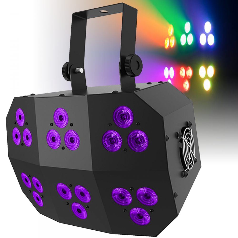 DJ Stage Wash FX MK 2 RGB+UV LED Light DMX Colour Flood Lighting Effect