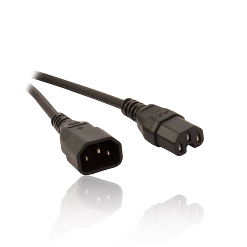 10 x 5m Power Extension Cable IEC Kettle Male Female UPS Lead C13 - C14 Bulk