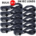 10 x 5m Power Extension Cable IEC Kettle Male Female UPS Lead C13 - C14 Bulk