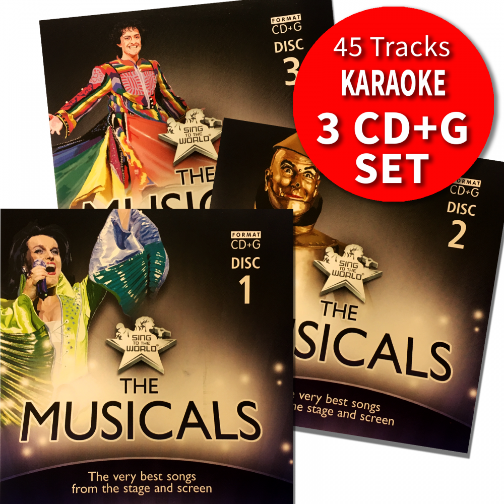 Karaoke Hits - The Musicals Broadway & Film Triple CD+G/CDG Disc Set 45 Tracks