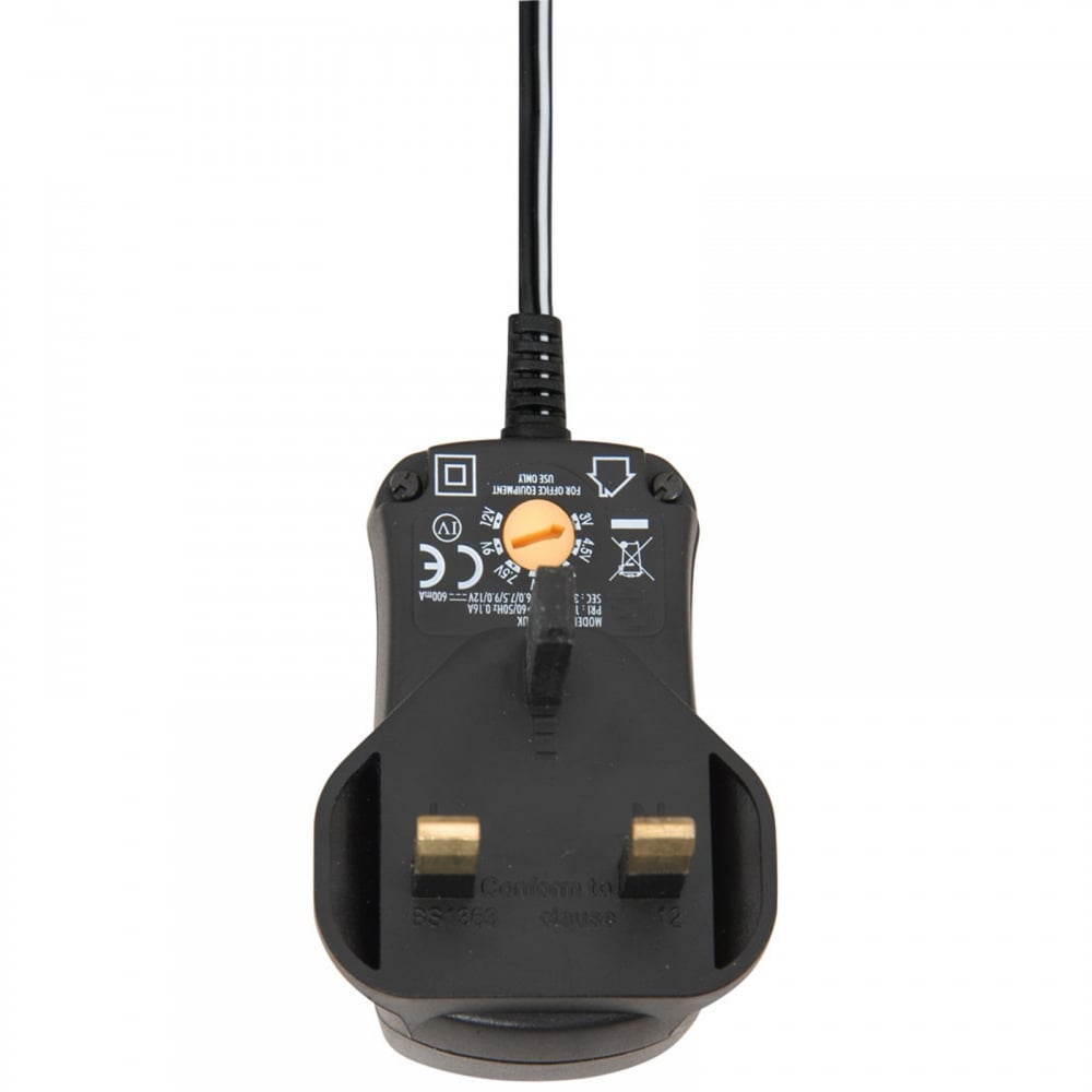 Multi-Voltage 600mA 3-12V Switch Mode Power Supply UK Plug