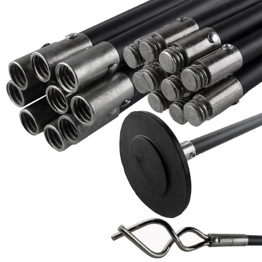 12Pc Drain Cleaning Rod Set Plunger Worm Screw Unblocker