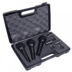 Pro Dynamic Vocal Kit 3 x Microphones Leads & Stands