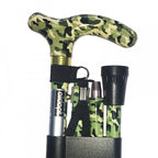 High Quality Folding & Extendable Patterned Walking Stick - Camoflauge