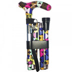 High Quality Folding & Extendable Patterned Walking Stick - Retro Sixities