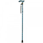 High Quality Folding & Extendable Patterned Walking Stick - Sea Colour Tile