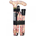 High Quality Folding & Extendable Patterned Walking Stick - Pastel Floral Printemps
