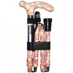 High Quality Folding & Extendable Patterned Walking Stick - Pastel Floral Printemps