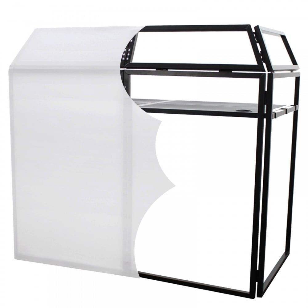 Folding DJ Booth Deck Console Stand Inc Scrims & Case