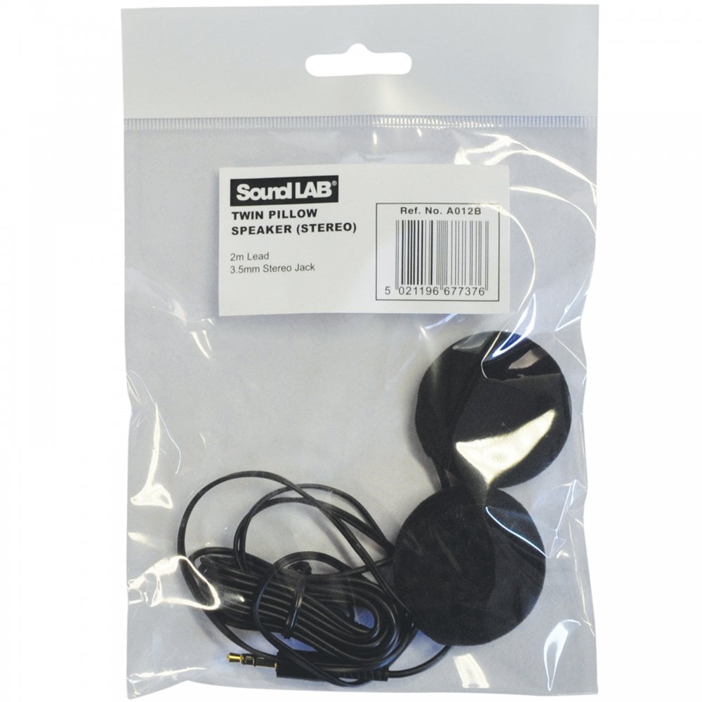 Stereo Pillow Speaker with 3.5mm Jack Plug Long 2.9m Lead