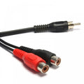 RCA Phono Splitter Twin Socket to Single Plug 1.5m Lead