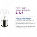 15W Clear Pygmy Bulb Dimmable Incandescent Lamp E Energy Rating 85 Lumens