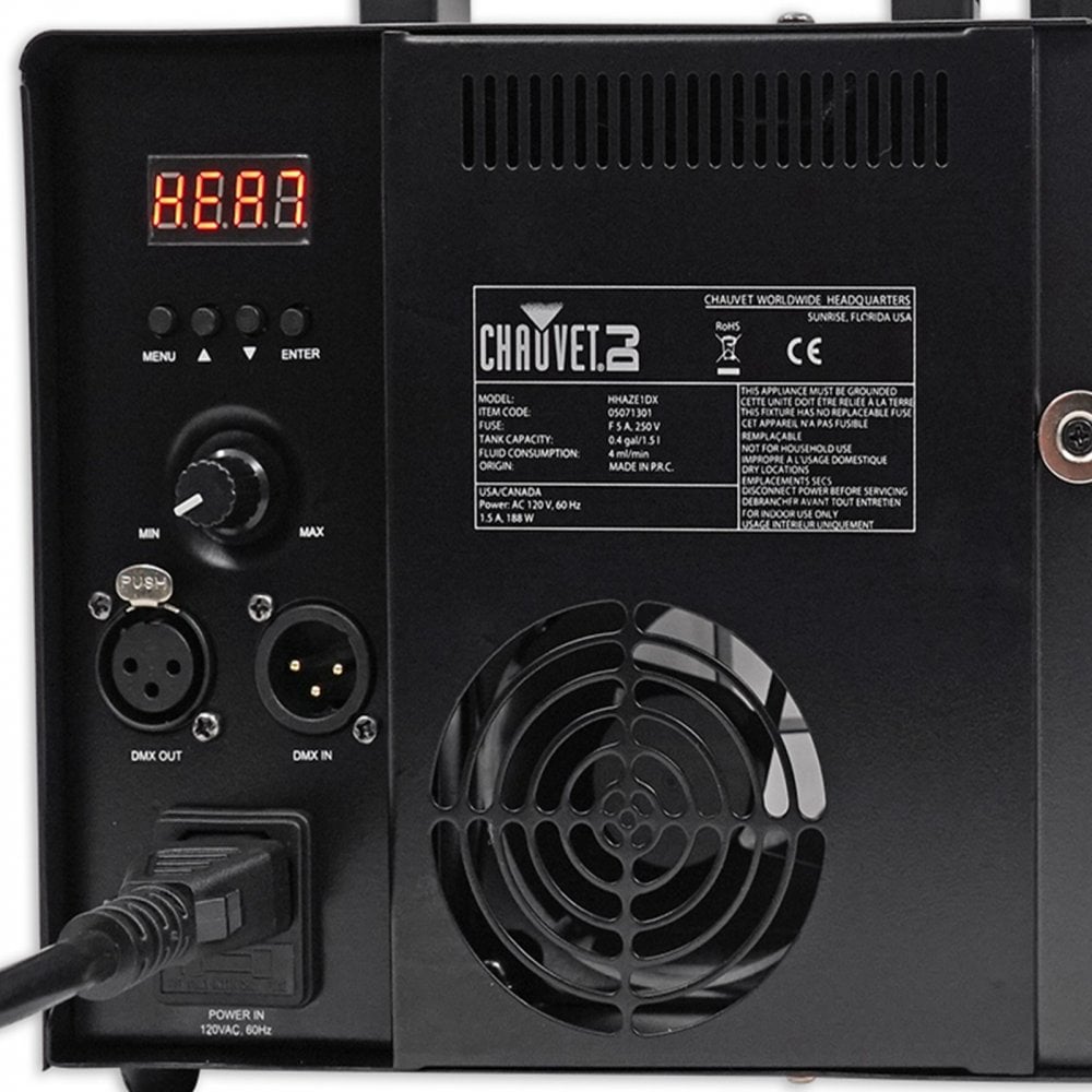 DJ Hurricane Haze 1DX DMX Stage 800cfm Haze Machine