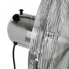 Pedestal Floor Standing Fan Chrome Metal Oscillating Electric 3 Speed Adj Height & Head