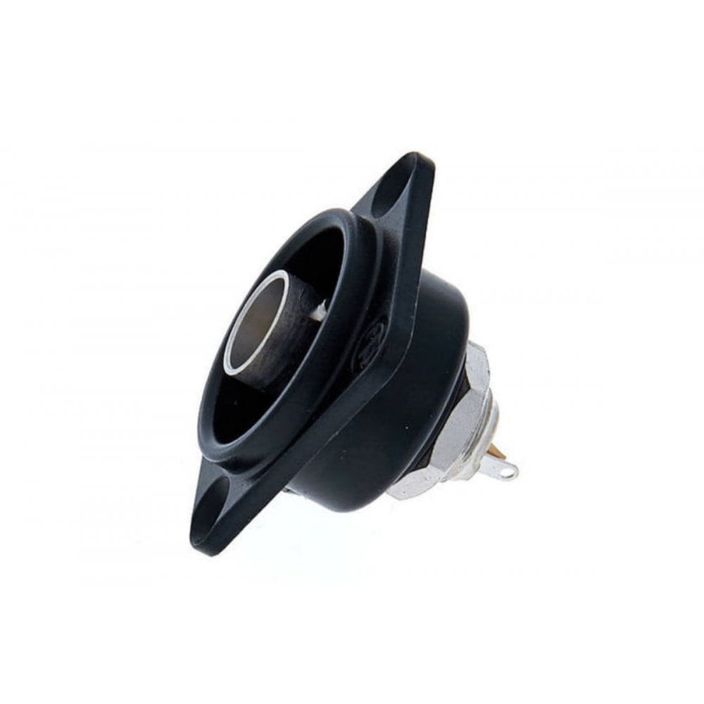 Isolated BNC Chassis Connector, Solder Version in Black D-Shape Housing