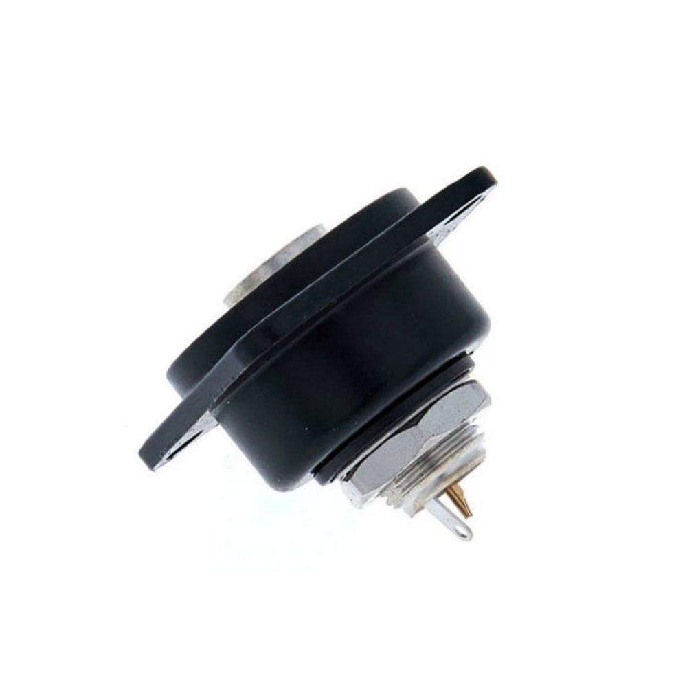 Isolated BNC Chassis Connector, Solder Version in Black D-Shape Housing