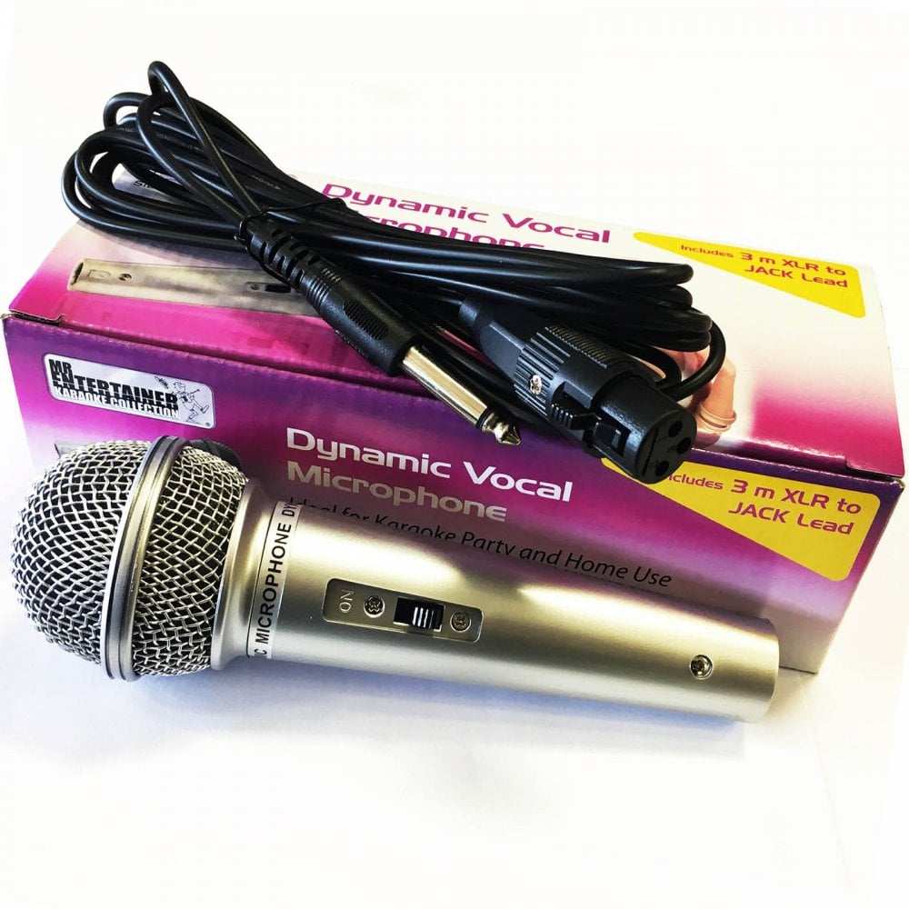 Dynamic Vocal Microphone Silver Karaoke PA DJ