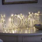 Warm White LED Wire Frame Lights - LOVE SIGN