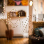 Warm White LED Wire Frame Lights - LOVE SIGN