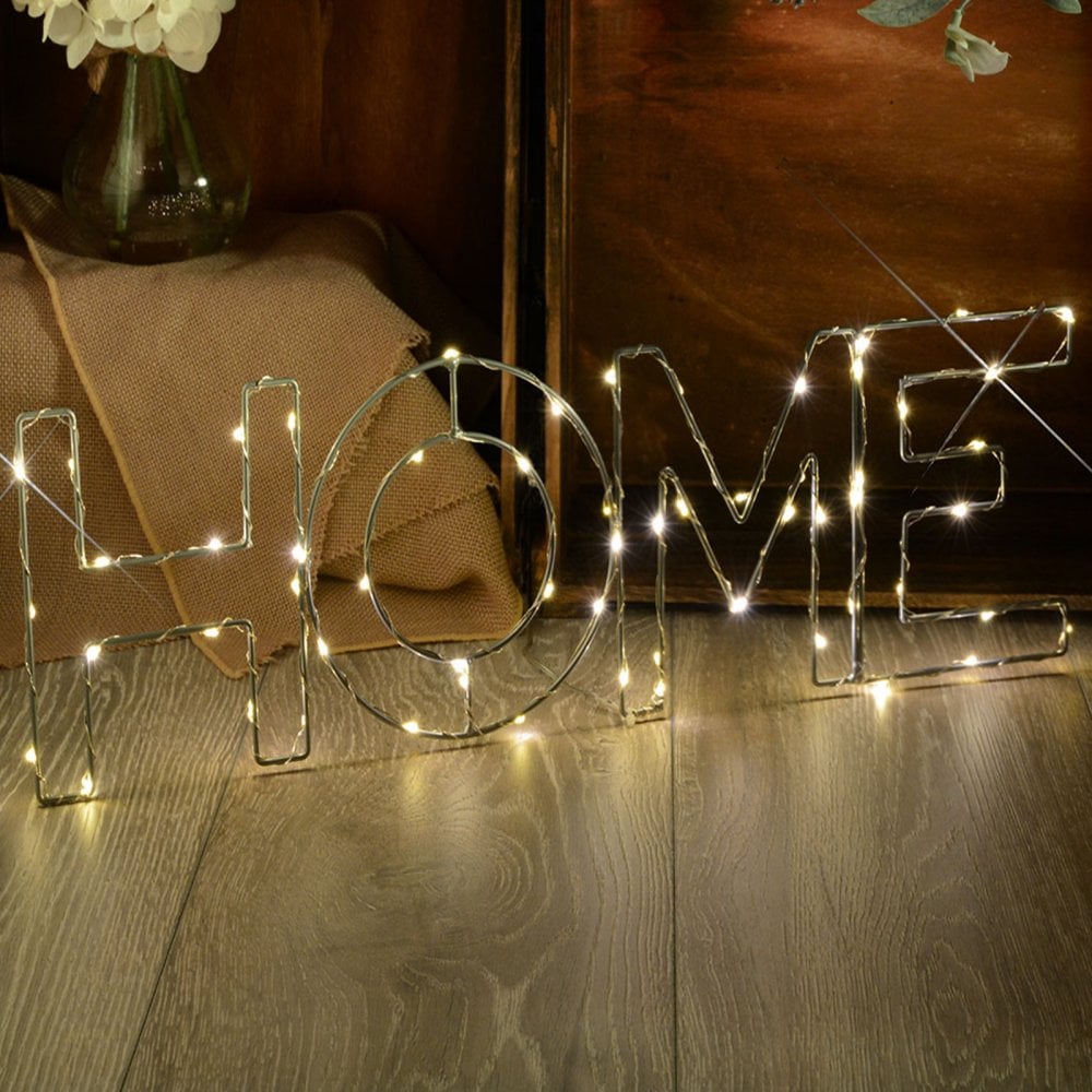 Warm White LED Wire Frame Lights - HOME
