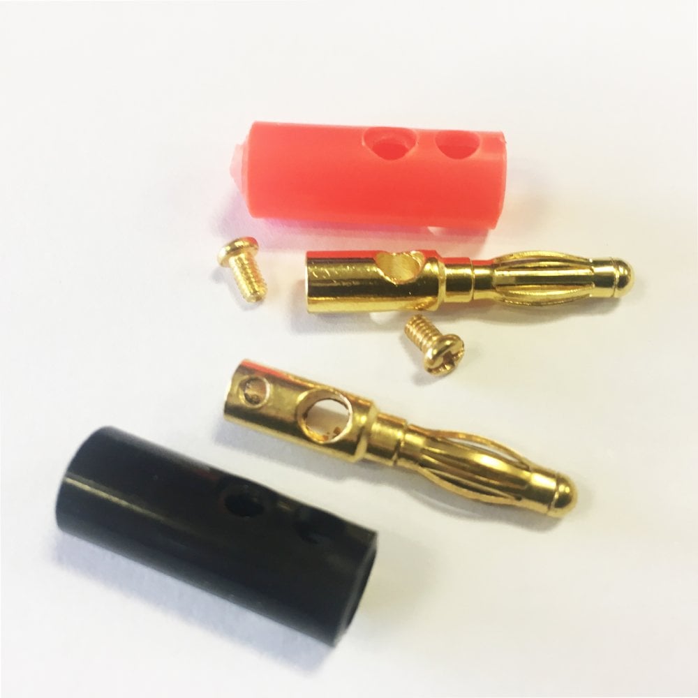 4mm Red & Black Banana Plug with Hard Plastic Cover & Screw Terminals