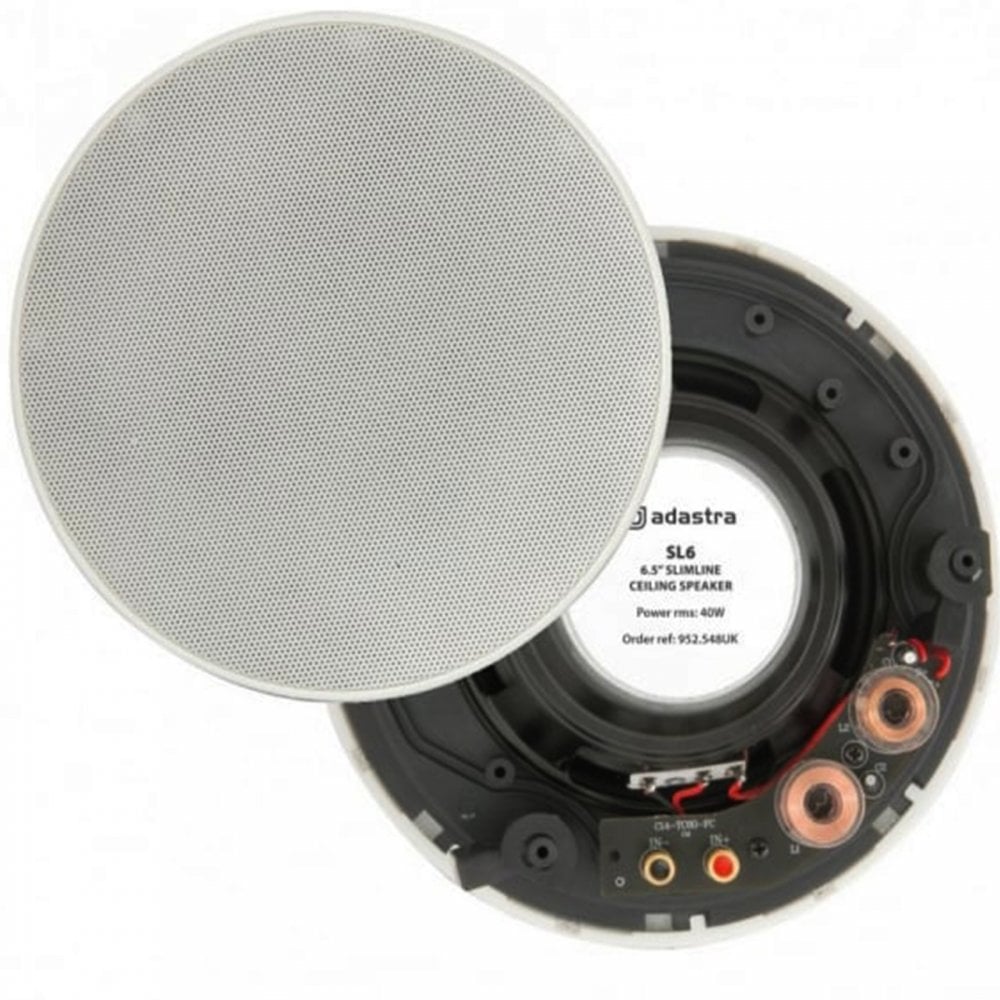 SL Series Slimline Ceiling Speakers (Pair) 6 1/2" 35w 8 Ohms White