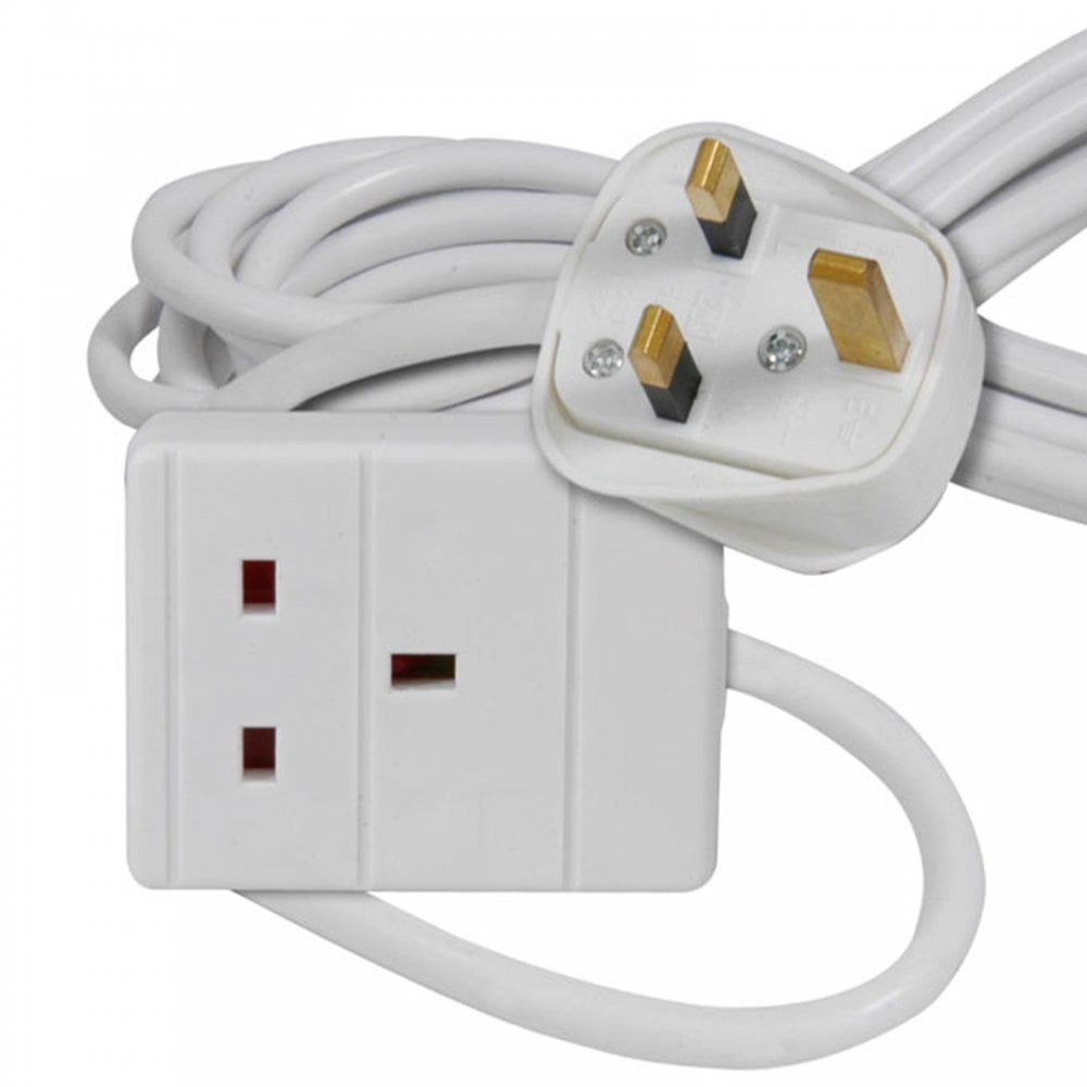 1 Gang Extension Leads in 2M, 3M, 5M, 10M & 15M Lengths