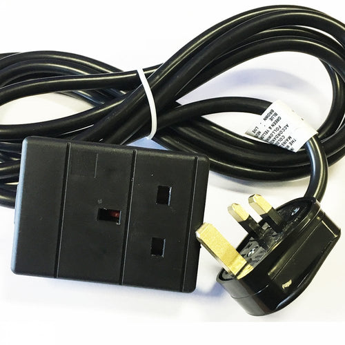 1 Gang Extension Leads in 2M, 3M, 5M, 10M & 15M In Black