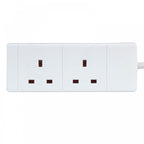 2 Gang Extension Leads in 2M, 3M, 5M, 10M & 15M In White