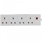 4 Gang Extension Leads in 1M, 2M, 3M, 5M, 10M & 15M In White